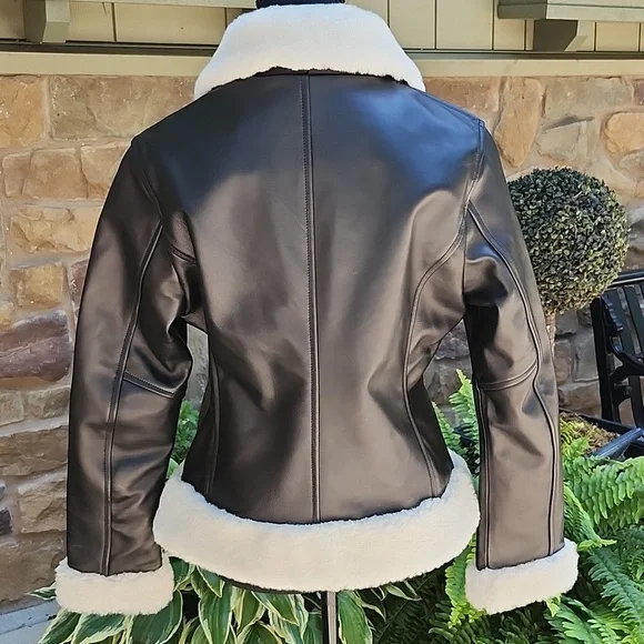 NWT THURSDAY BOOT CO. LAMBSKIN FLIGHT JACKET - Picture 2 of 14